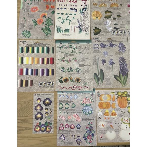 Donna Dewberry Painting Guides Folk Art Plaid One Stroke Cottage Floral Lot 20 - Picture 2 of 11